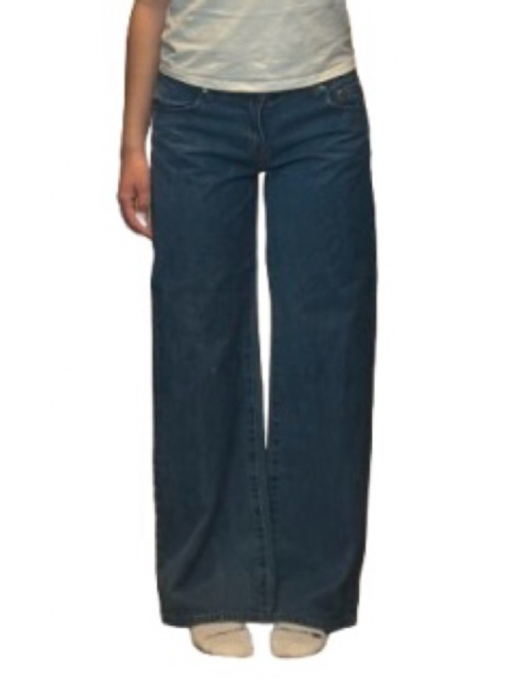 Edikted Wide-Leg Dark Blue Denim Jeans
